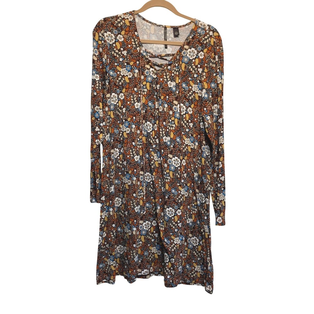 Skye's The Limit Floral Dress Large Boho Ditsy Floral Fall Autumn Cottage Mod